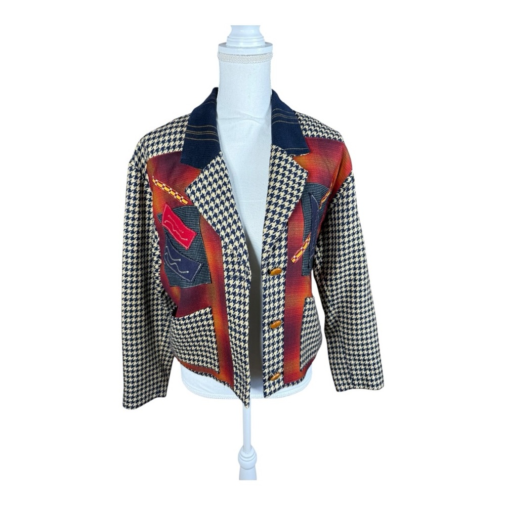 Canvas Backs‎ Women's Multicolor Patchwork Blazer - image 1